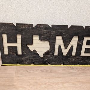 Rustic Wood Home Sign with Texas Cutout Wall Art 33" Wide JAMZ Designs Buccees